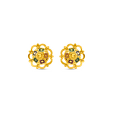 22K Gold Meenakari Blossom Stud Earrings